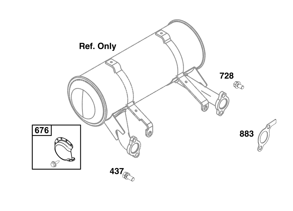 Exhaust Group Diagram and Parts List for 386447-0513-B5 200000 - 399999 Briggs and Stratton Engine